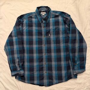Carhartt Teal and Gray Plaid Shirt